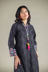 Embroidered Dobby Kurta
