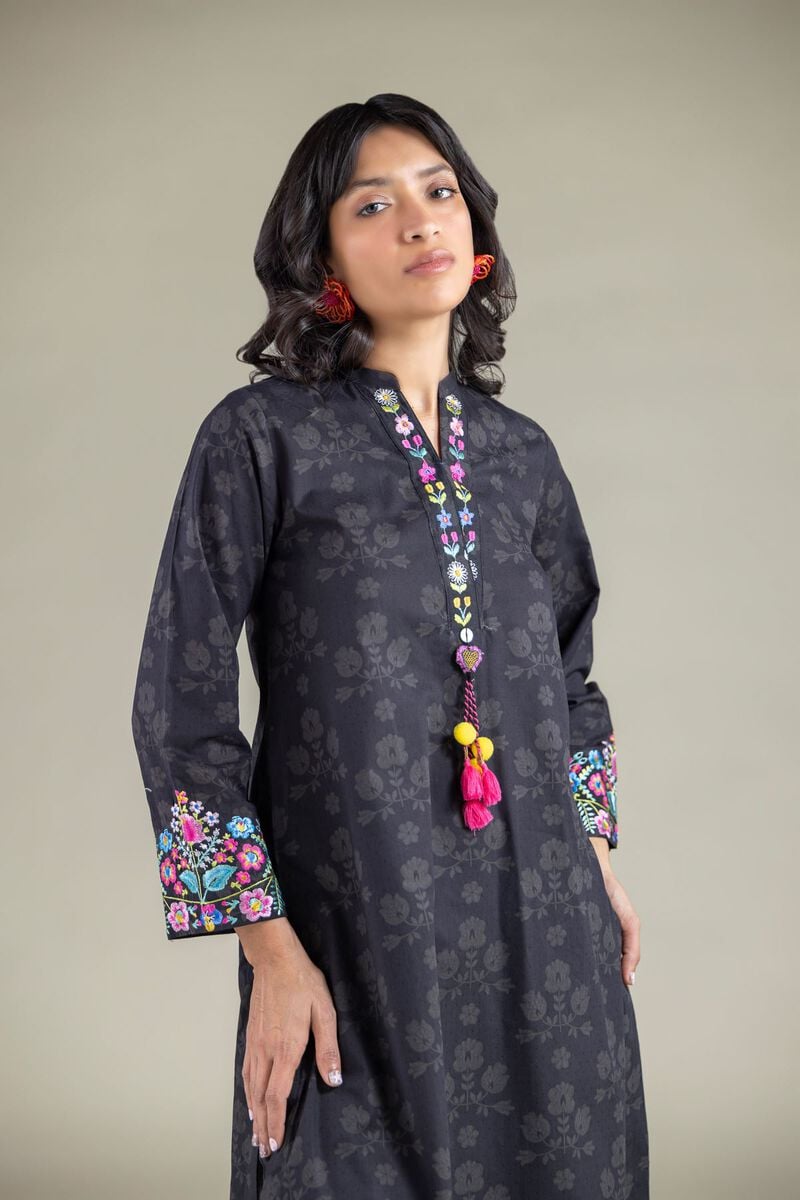 Embroidered Dobby Kurta