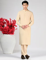 CREAM BLENDED UNSTITCHED KAMEEZ SHALWAR FABRIC