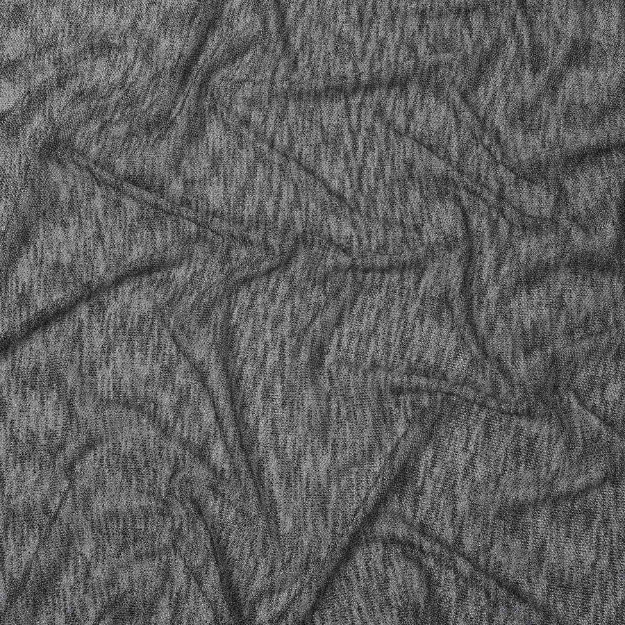 Steel Grey & Silver Ombre Textured Weave Synthetic Brocade Fabric