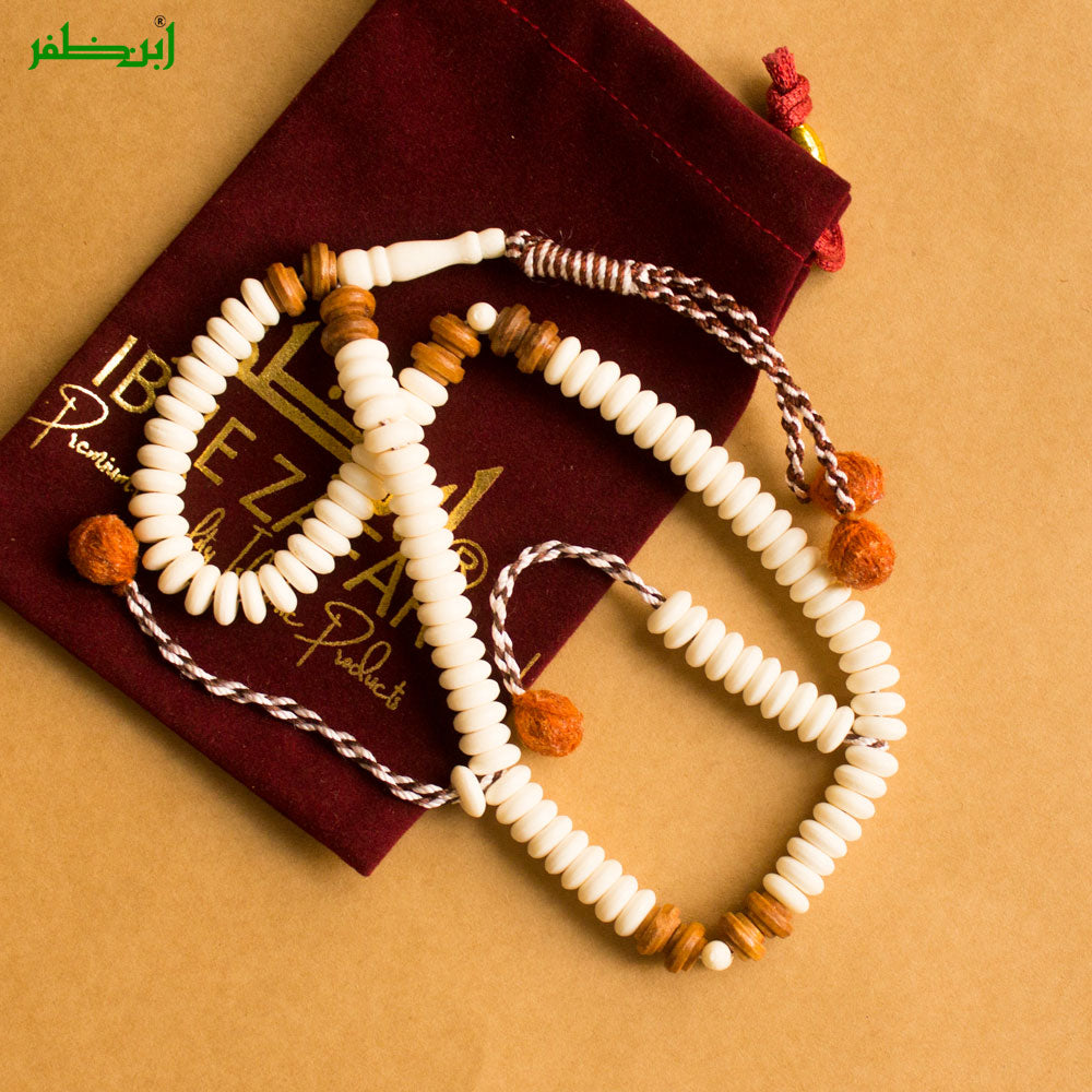 100 Rosary Beads Camel Bone & Wooden 8mm Tasbeeh Misbaha Prayer Beads