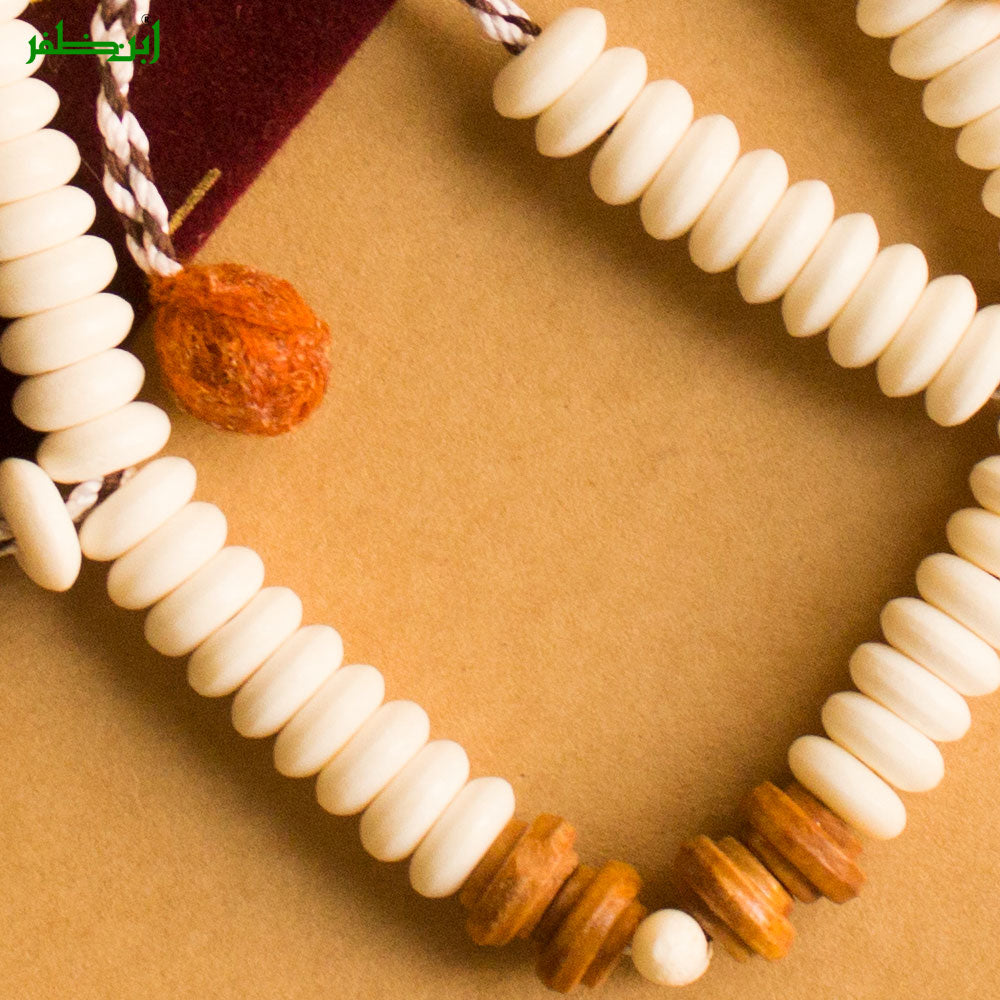 100 Rosary Beads Camel Bone & Wooden 8mm Tasbeeh Misbaha Prayer Beads