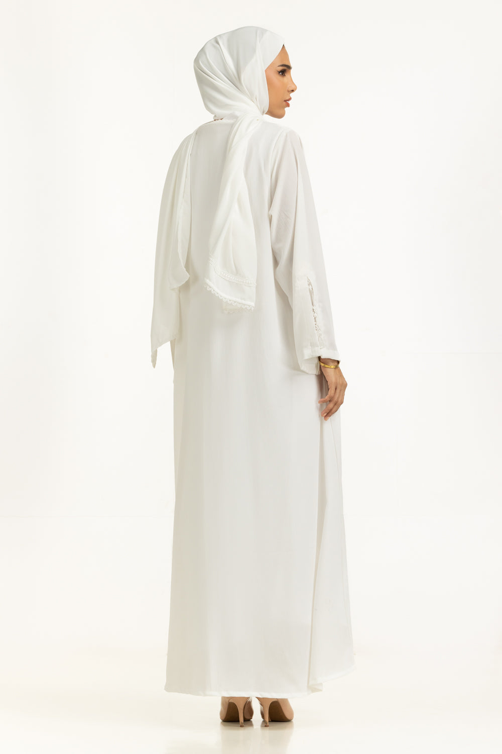 Georgette Embellished Abaya With Scarf