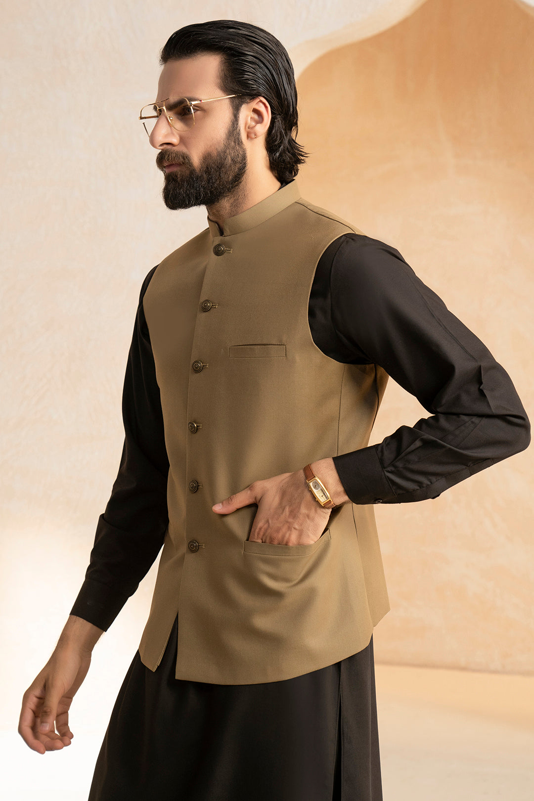 Mehndi Green Waistcoat