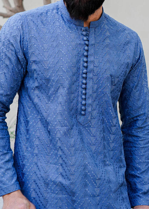 파란색 치칸카리 쿠르타