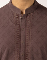 CHOCOLATE BROWN COTTON FORMAL KURTA