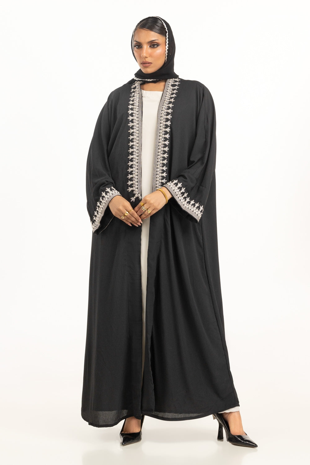 Crincle Georgette Embroidered Abaya