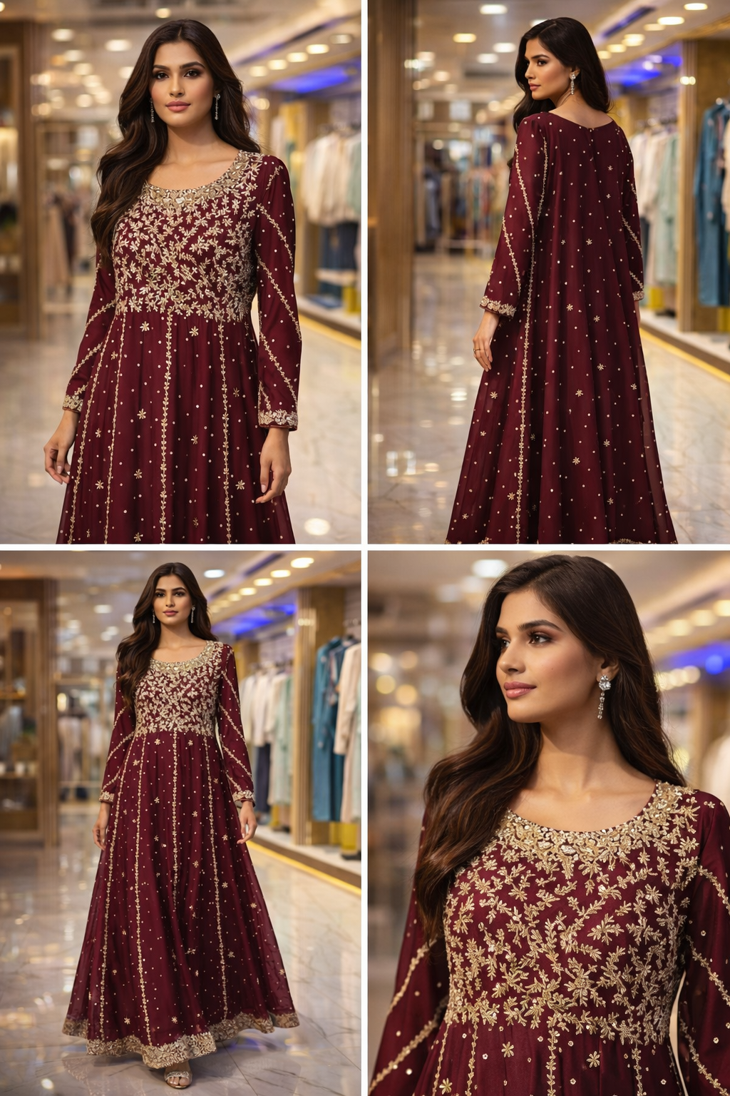 Party Wear Hand Work Beautiful 3 pc Dress